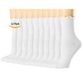 thumbnail image 1 of Women's Thin Cotton Socks, Ruffle Turn-Cuff Casual Ankle Breathable Cool Knit Cotton Lettuce Crew Frilly Sock 12 Pack（White), 1 of 7