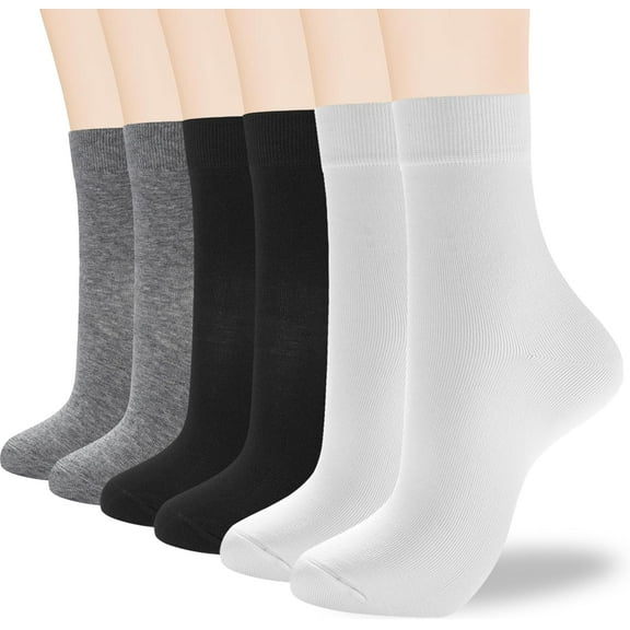 Women's Thin Cotton Socks,Soft Cotton Bootie Socks Women Above Ankle Crew Socks (6-Pairs With Present Box)