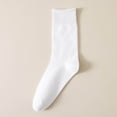 thumbnail image 1 of Women's Thin Crew Socks Loose Fit Soft Wide Stretchy Toe Design Shoe Size 6-9,White,One Size,Dailypoc, 1 of 2