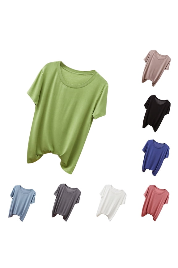 Women's Thin Cut Fly Sweet and Bottom Shirt Casual Short Sleeve Round Neck Shirt Blouse Top Loose Fit Lightweight Breathable Summer Fashion | CSEONE,Pink XL