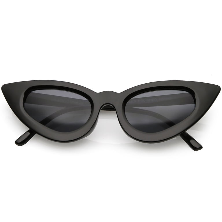 Funky Black & White Cat Eye Oval Shaped Sunglasses w Dark Grey Lens Amazon.com: mosanana Oval Cat Eye Sunglasses for Women Black  main image 4