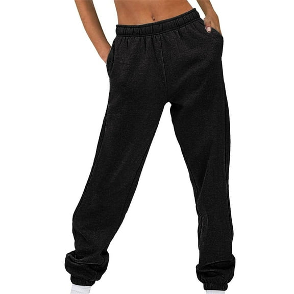Women's Thin High Waisted Loose Sweatpants Comfortable High Waisted Jogging Pants With Pockets Casual Sweatpants