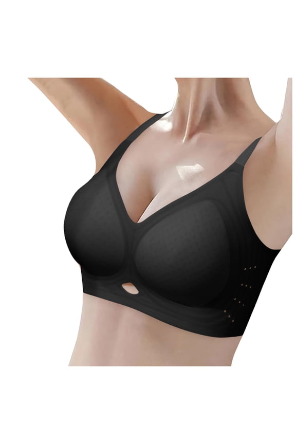Women's Thin Jelly Gel Breathable Underwire Bra Cover Pulls Straps Secure Underwear, XL, Black