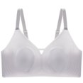 thumbnail image 1 of Women's Thin Jelly Glue Non Steel Ring Bra Lightweight Invisible Supportive Everyday Underwear with Adjustable Straps and Lifting Pads #Gray,XXL, 1 of 2