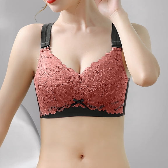 Women's Thin Lace Big Chest Small Breathable No Underwire Plus Size Bra Underwear Womens Bras No Underwire Pack Womens Comfort Bras Womens Bras plus Size Women Bra Set And Underwear Thong Back Less