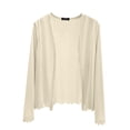 thumbnail image 1 of Women's Thin Long-Sleeved Cardigan with Border for Summer | Yubnlvae | Women's Thin Long Sleeved Cardigan for Women for Summer Short Styles (Beige | XL), 1 of 6