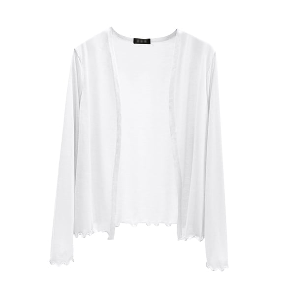 Women's Thin Long-Sleeved Cardigan with Border for Summer | Yubnlvae | Women's Thin Long Sleeved Cardigan for Women for Summer Short Styles (White | L)