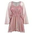 thumbnail image 1 of Women's Thin Mesh Long Sleeve Swimsuit Swim Beach Cover Up Dress - Dark pink, 1 of 7