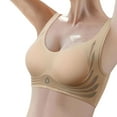 thumbnail image 1 of Women's Thin Seamless Vest Bra Soft Support, Large Chest, Small Half Fixed Cup, Breathable, Nylon & Spandex, Wireless, for All Seasons, 1 of 4