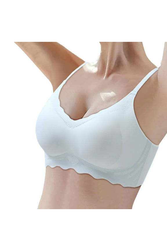 Women's Thin Seamless Vest Bra Soft Support, Large Chest, Small Half Fixed Cup, Wireless, Breathable, Improves Posture