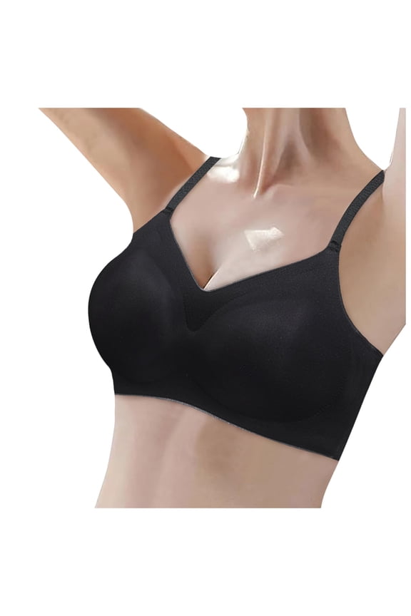 Women's Thin Seamless Vest Soft Support Large Chest Small Half Fixed Cup Breathable Bra Bra with Back Support Womens Strapless Bra Athletic Sports Bra Bra Strapless Bra Compression Bras for Women