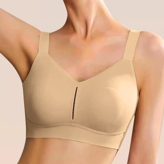 Women's Thin Seamless Vest Soft Support Large Chest Small Half Fixed Cup Breathable Bra Light Sports Bra Sports Bras for Women High Support Pack Wire Bras for Women Brazier for Women Womens Bra Pack