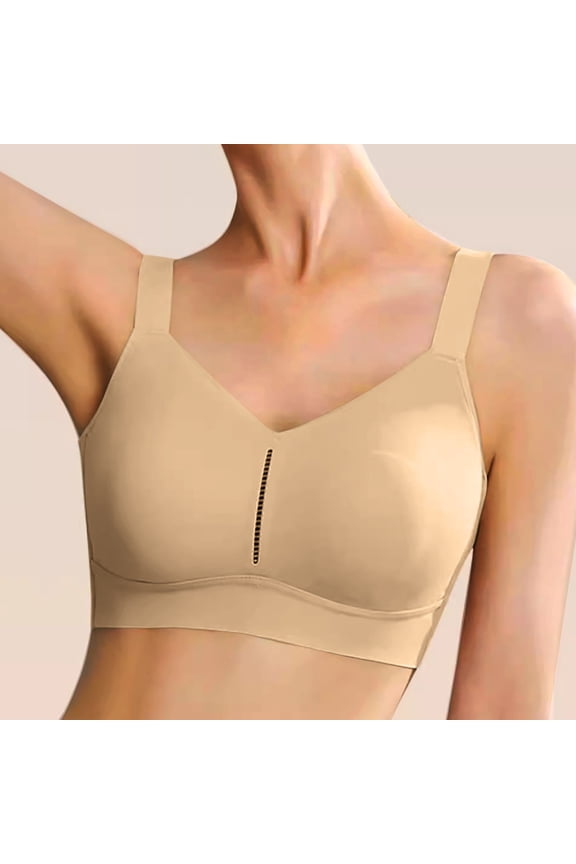 Women's Thin Seamless Vest Soft Support Large Chest Small Half Fixed Cup Breathable Bra Light Sports Bra Sports Bras for Women High Support Pack Wire Bras for Women Brazier for Women Womens Bra Pack