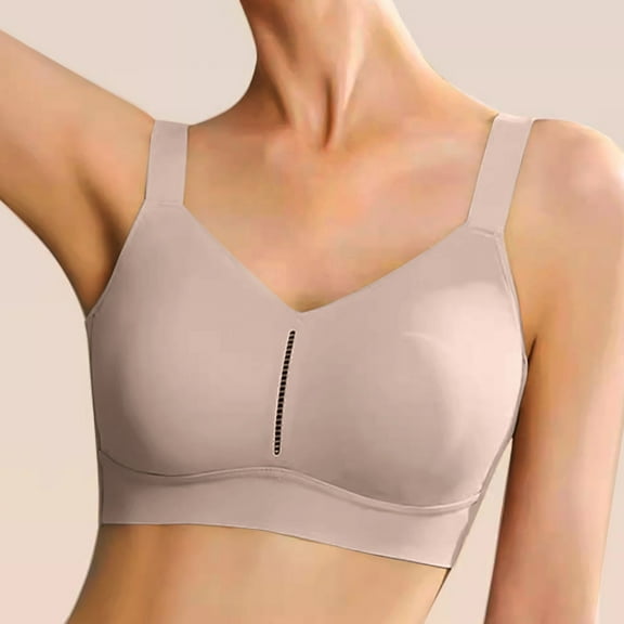 Women's Thin Seamless Vest Soft Support Large Chest Small Half Fixed Cup Breathable Bra Light Sports Bra Sports Bras for Women High Support Pack Wire Bras for Women Brazier for Women Womens Bra Pack