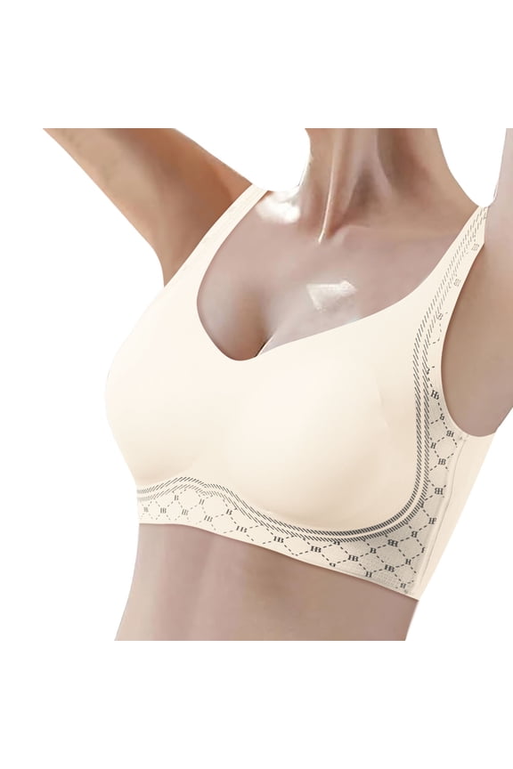 Women's Thin Seamless Vest Soft Support Large Chest Small Half Fixed Cup Breathable Bra Wireless Bras for Women Support Sports Bra Bras 36c Women Bra Strapless Medium Bra Women Bras plus Size Push up
