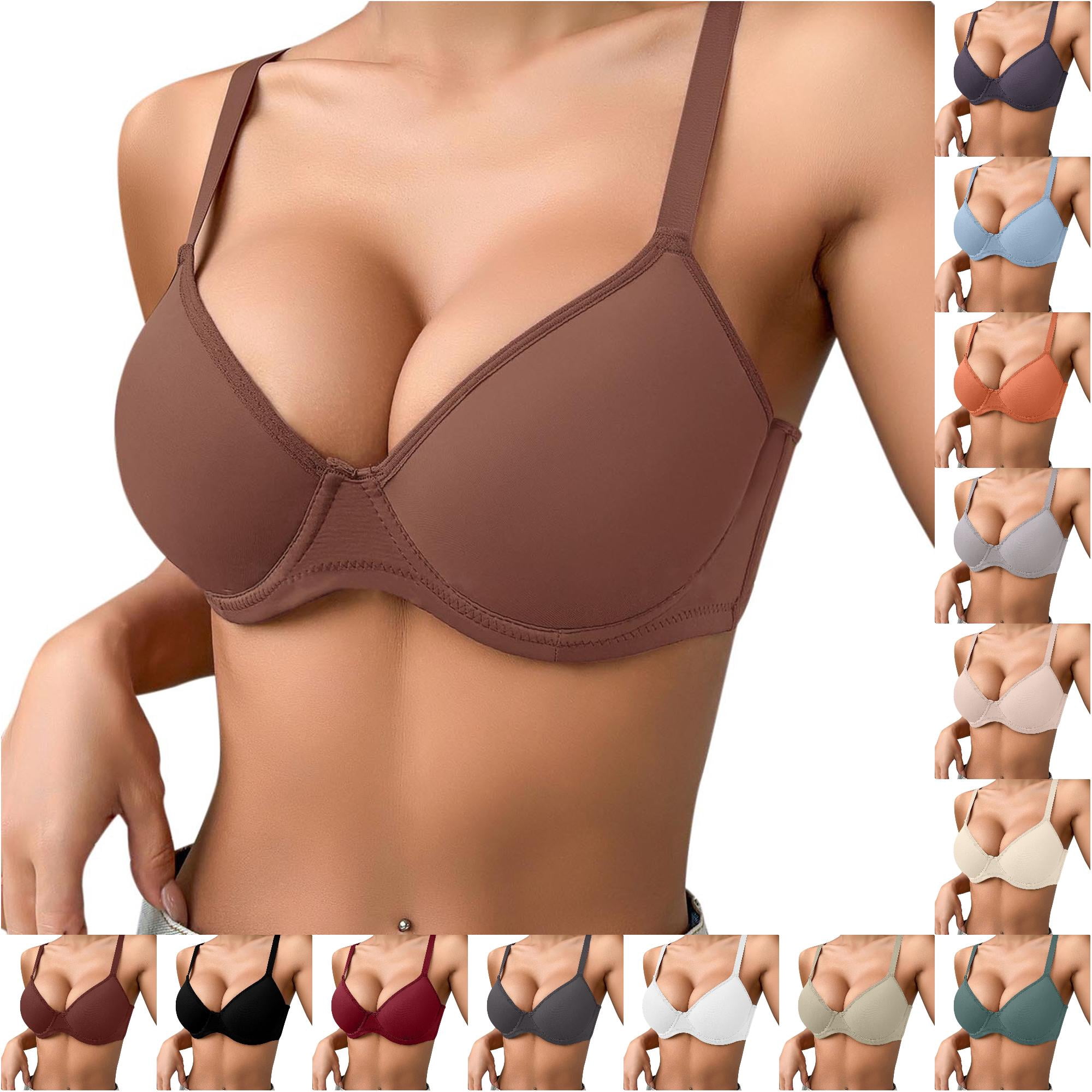 Women's Thin Solid Color Comfortable Breathable Push Up Bra with