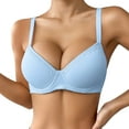 thumbnail image 1 of Women's Thin Solid Color Comfortable Breathable Push Up Bra with Underwire - Polyester, Triple Breasted - All-Season - EU 32-42 Sizes, 1 of 6