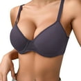 thumbnail image 1 of Women's Thin Solid Color Comfortable Breathable Push Up Bra with Underwire - Polyester, Triple Breasted Design - All-Season - EU Sizes 32-42, 1 of 6