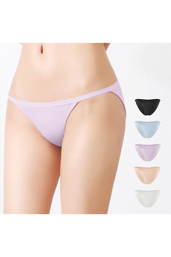 Women's Thin Strap High Slit Sexy Panties, Low Waist Breathable Underwear with Full Cotton Crotch, Integrated Seamless Design Fitness Briefs, Lightweight Moisture Wicking Invisible Lingerie