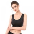 thumbnail image 1 of Women's Thin Workout Wireless Bra, Pure Color Hollow Back Yoga Bras Crop Top, 1 of 6