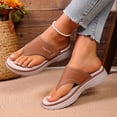 thumbnail image 1 of Women's Thong Beach Flip Flops, Thick Sole Casual Summer Sandals,Coffee,US:8.5, 1 of 7