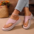 thumbnail image 1 of Women's Thong Beach Flip Flops, Thick Sole Casual Summer Sandals,Pink,US:8, 1 of 5