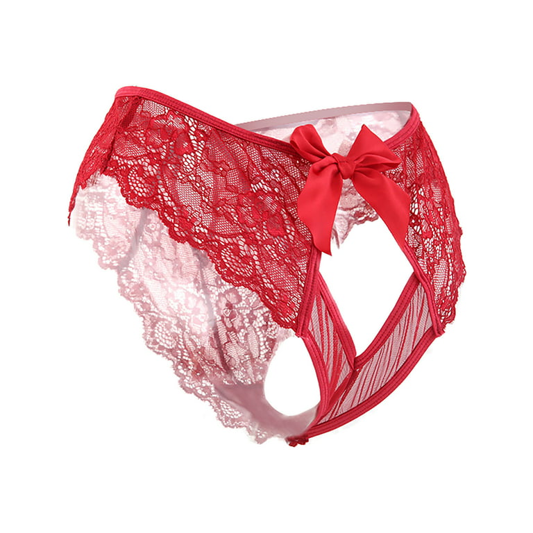Women's Thong Brazilian Cut Underwear Plus Underwear G String Breathable  Stretch Sexy Lace Hipster Cheeky Panties Red 