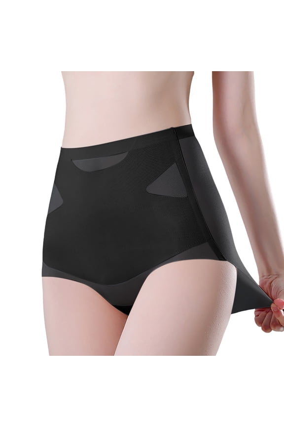 Women's Thongs Underwear Fashion Comfortable High-Waist Shaping Seamless Silk Trendy V-Shape Underpants Breathable Lightweight Soft Briefs