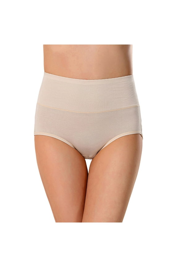Women's Thongs Underwear Fashion High-Waist Solid Color Seamless Trendy V-Shape Underpants Breathable Lightweight Soft Briefs