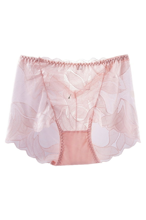 Women's Thongs Underwear Fashion Plus Size High-Waist Lace Seamless Trendy V-Shape Underpants Breathable Lightweight Soft Briefs