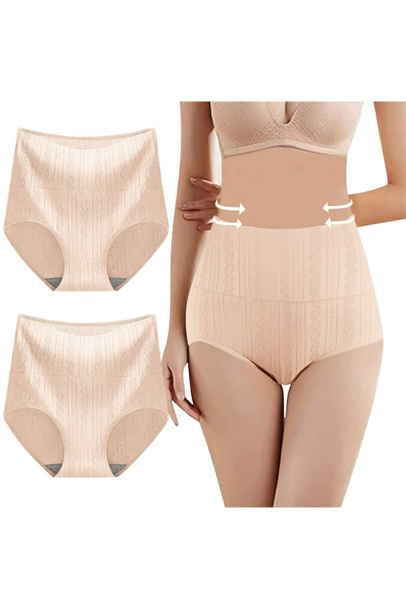 Women's Thongs Underwear Fashion Plus-Size Silk Seamless Mid-Waist Solid Color Cotton Trendy V-Shape Underpants Breathable Lightweight Soft Briefs