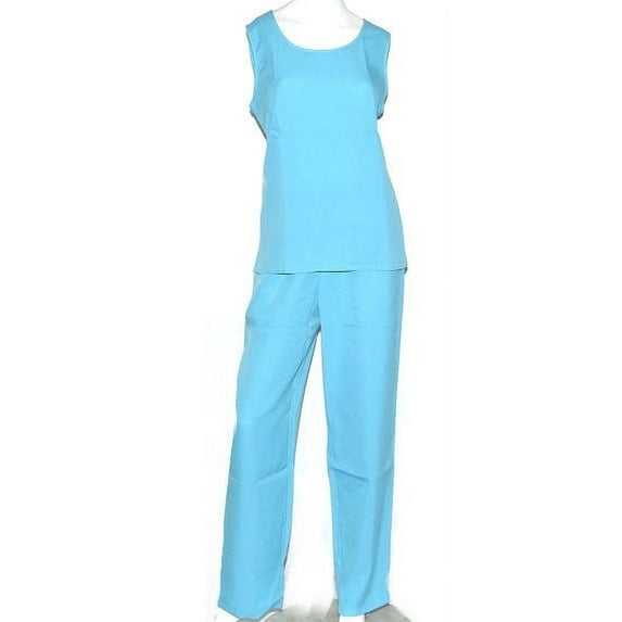 Women's Three-Piece Outfit in Turquoise Blue with Lace Jacket, Size 14