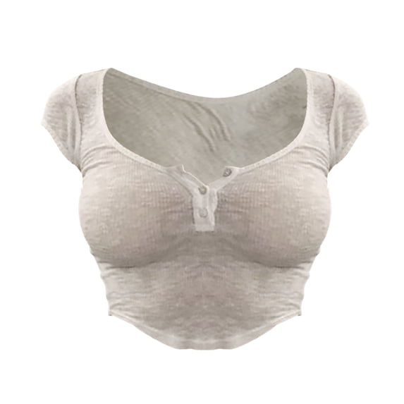 Women's Through T-Shirt Tops Short Sleeve Low Cut Baby Tee Sheer Summer Cropped Shirt