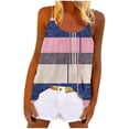 thumbnail image 1 of Women's Tie Dye Camisole Tops Pleated Scoop Neck Spaghetti Strap Flowy Tee Tunics Loose Beach Summer Fashion Blouse S-3X (3XL, Pink|Stripes), 1 of 5