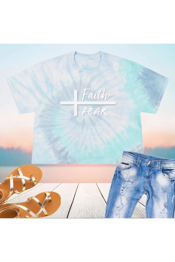 Women's Tie-Dye Crop Tee, Inspirational t-shirt, Aesthetic Faith Apparel, Faith Apparel, Young Christian Apparel