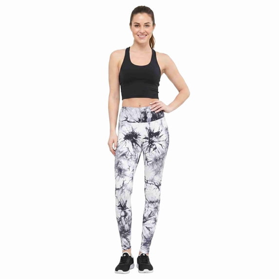COUVER Women's High Waisted Performance Activewear Leggings White Large