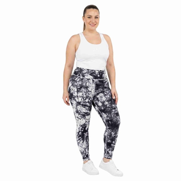 COUVER Women's High Waisted Performance Activewear Leggings White X-Large
