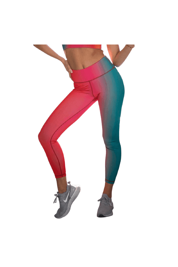 Women's Tie Dye Printed Activewear Leggings - Sunny Haze, S