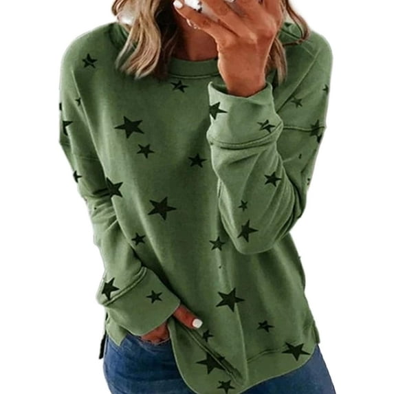 Women's Tie Dye Printed Sweatshirt Casual Long Sleeve Crewneck Striped Loose Tops