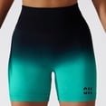thumbnail image 1 of Women's Tie Dye Solids Butt Lifting High Waisted Seamless Bike Shorts for Gym Exercise Workout Yoga Running (Ombre-Green/Black-Large), 1 of 5