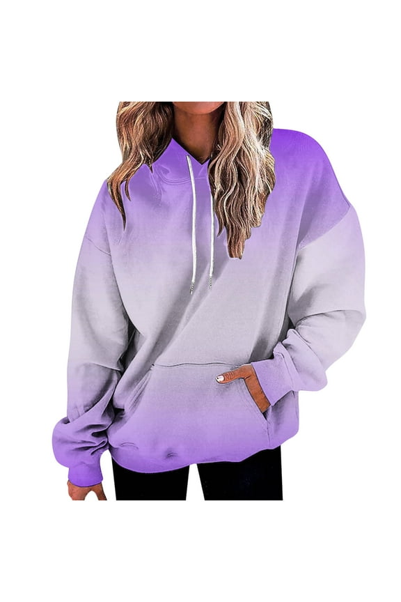 Women's Tie Dye Sweatshirt Oversized Hoodies for Teen Girls Aesthetic Trendy Oversized Sweatshirt Womens Graphic Print Purple XXXL
