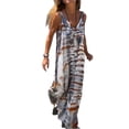 thumbnail image 1 of Women's Tie Dye V Neck Maxi Cami Dress with Stretch Ninety Five Percent Cotton Five Percent Spandex Soft Breathable, 1 of 4