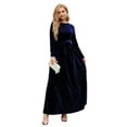 thumbnail image 1 of Women's Tie Front Round Neck Long Sleeve Maxi Dress in 100% Polyester Fabric with Slight Stretch and Sheer Detail, 1 of 16