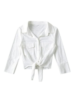 トップス Tie.Me button up T-shirt white button up T-shirt-dot – Tie.Me