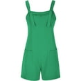 thumbnail image 1 of Women's Tie Shoulder Overall Shorts Neck Romper Jumpsuit With Pocket Stylish Comfortable Casual Summer Outfit Fashion Elegant Design, 1 of 2