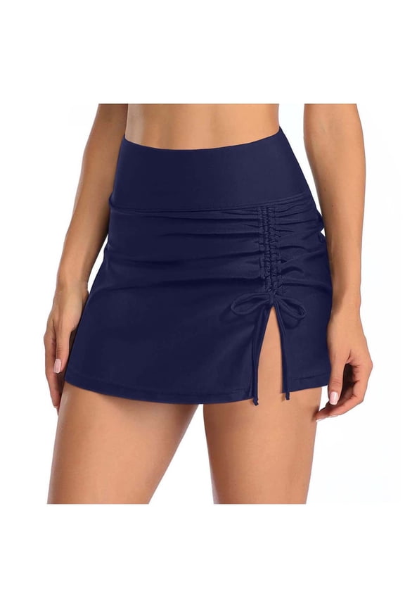 Women's Tie Side Bikini Bottom Ruched Drawstring High Waisted Swim Bottoms Christmas