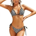 thumbnail image 1 of Women's Tie Side Bottom Padded Top Triangle Bikini Bathing Suit, 1 of 6