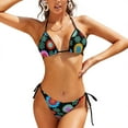 thumbnail image 1 of Women's Tie Side Bottom Padded Top Triangle Bikini Bathing Suit, 1 of 6