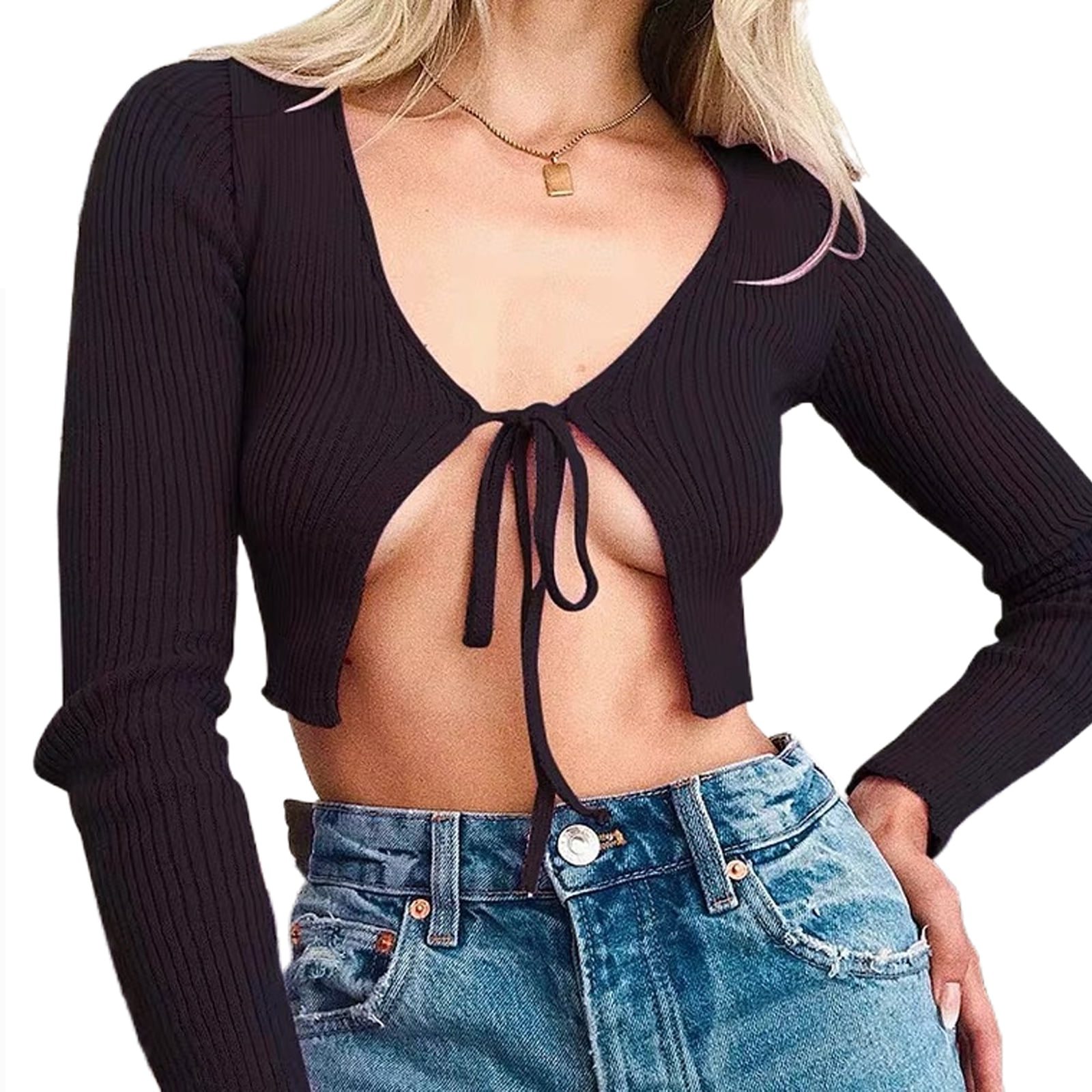 Knit tie up top 2025