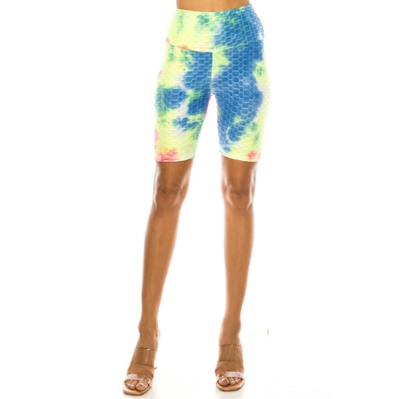 Women's Tiedye Honeycomb athletic Biker Shorts